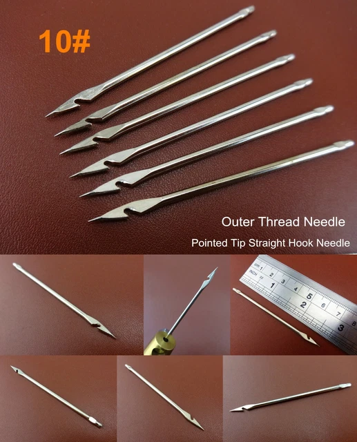 6PCS 10 LEATHER Craft Shoemaker Cobbler Sewing Stitching Hook Awl